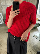 [Unisex] サマーブークレハーフニット(4color)