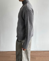 Dig Crop Knit Zip-up