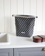 cozy lunch bag - black dot