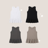 hem frill sleeveless flare layered inner top (4 colors)