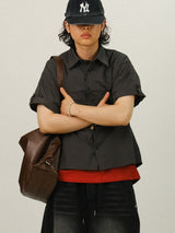 DEE Crop Roll-up Half Work Shirts