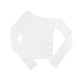 カーブドスナップワンショルダーTシャツ