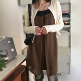 Koachi Vintage Lace Slit Layered Mini Dress