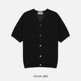 LMN ローレンVネック半袖カーディガン (4 colors)