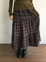 Joupe check long skirt (2color)