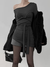 Drape Strap Multi-Layered Tee