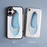 [Glass] blue dot shoes case 