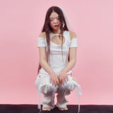 ローズパッチバットカットパンツ [IVORY]