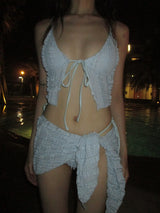 frill bikini wrap set