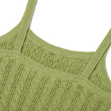 CABLE PATTERN KNIT SLEEVELESS [OLIVE]