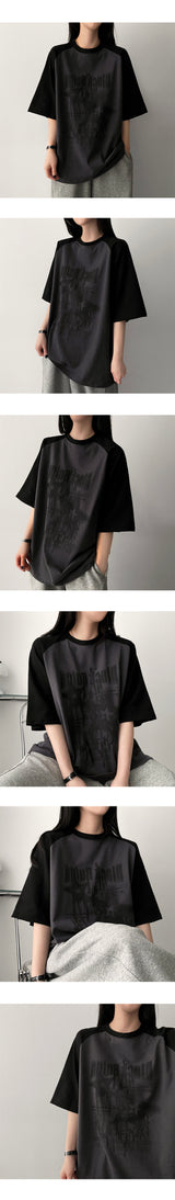 O-ring Color Raglan Short Sleeve T-shirt