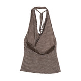 Romy Stripe Drape Halter Top