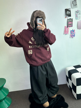 ツーピンタックリベットベルトバルーンロングパンツ🤎🖤💙3カラー