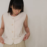 Cream Tweed Button Vest