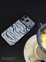 zebra mirror bumper case [white]