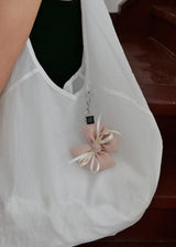 Flower Jacquard Ribbon Keyring_Pink