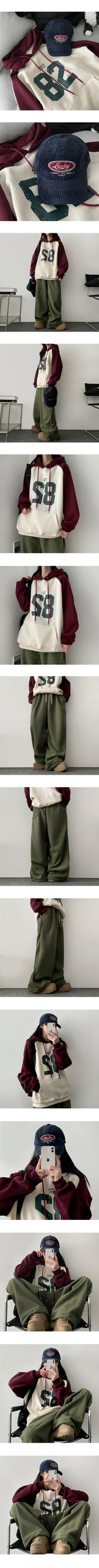G DEN string thick fleece wide pants