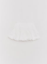 バルーンフィットコットンミニスカート White