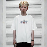 フェイクナッツ ステイン ワンテッド アイボリー ボクシー オーバーサイズ Tシャツ