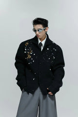 Sequin Turtleneck Knit Sweater