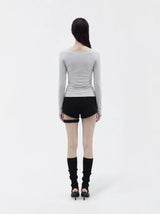 26FW★ [mnem]オフセット レイヤー ティー