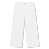 ベーシック ウォッシング ワイド コットン パンツ(white)