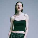 chain string corset sleeveless black