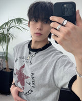 ピア スター クロップ リンガーTシャツ