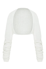  Shirring warmer bolero (white)