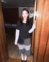 (2color) Binding Pocket Peach Layered Long Sleeve Tee
