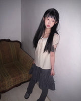 (2color) Frill Tiered Pants Layered Chiffon Skirt