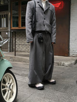 No.1582 wool 70 セットダートワイドスラックス (3color)
