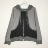 Block Cutout Hoodie Zip-Up