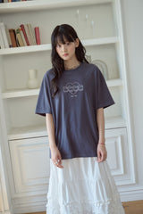 26SS★ Cat's Heart Chain Embroidery Short Sleeve Tee
