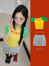 レモネードアンバランスオフショルダーショートスリーブTシャツ