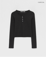 [MADE] Chikapo Henley Neck V-neck Long Sleeve T-shirt
