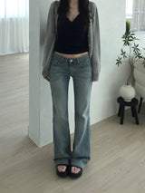 ステッチブーツカットデニムパンツ (one color)