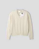 Melter Semi-Cropped Cable V-Neck Knit