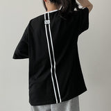 Patterned Track Line Short Sleeve Tee