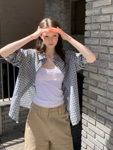 [ORIGINAL] Indie check oversized shirt