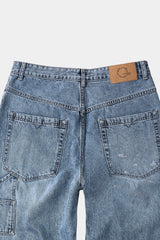 エイジスプラッターカーペンターデニムパンツ(Washed Blue)