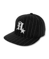 Pinstripe D Symbol Wool CAP_Black