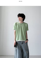 [1+1] パステルレイヤードショートスリーブTシャツ