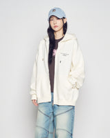 25FW ベーシックロゴナッピングフーディージップアップ クリーム