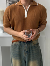 Tarry semi zip-up knitwear