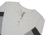 DOT STRIPE HENLEY NECK LONG SLEEVE 