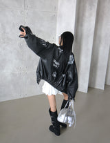 graffiti-printed rider jacket