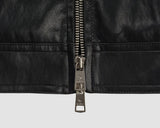 CROP LEATHER[FAUX] JACKET (BLACK)