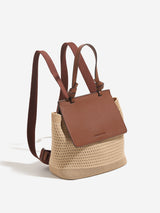 Resort look rattan knit backpack/handbag