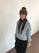 ロラケーブルボタンアップニット(3color)
